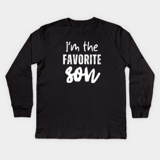 It's Official I'm The Favorite Son Kids Long Sleeve T-Shirt